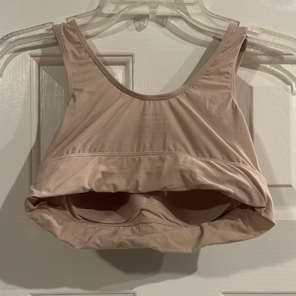 Natori Beige Nude Bliss Flex Wireless Contour Bralette Women’s Small Comfort - Picture 4 of 5